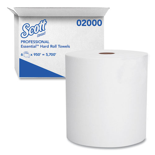 Essential+High+Capacity+Hard+Roll+Towels+for+Business%2C+Absorbency+Pockets%2C+1-Ply%2C+8%26quot%3B+x+950+ft%2C+1.75%26quot%3B+Core%2C+White%2C+6+Rolls%2FCT