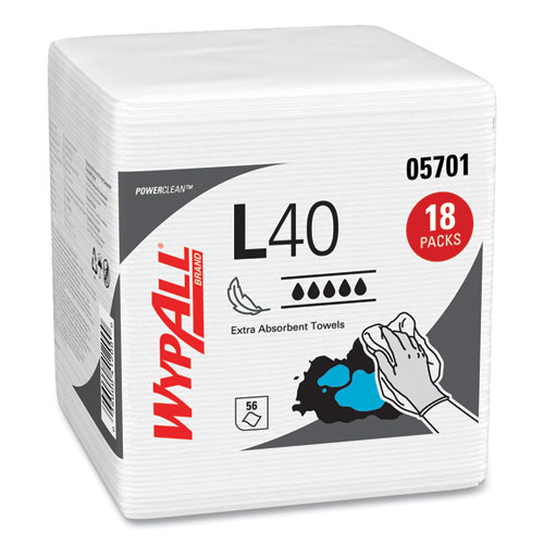 Picture of L40 Towels, 1/4 Fold, 12.5 x 12, White, 56/Box, 18 Packs/Carton