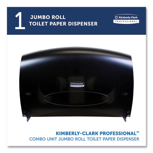 Picture of Cored JRT Jumbo Combo Tissue Dispenser, 20.4 x 5.8 x 13.1, Smoke/Gray