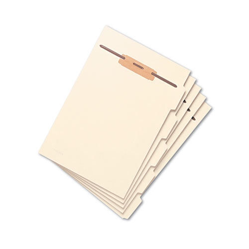 Picture of Stackable Folder Dividers with Fasteners, Convertible End/Top Tab, 1 Fastener, Letter Size, Manila, 4 Dividers/Set, 50 Sets