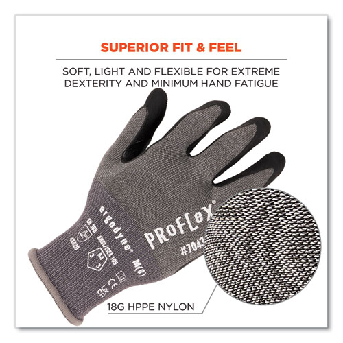 Picture of ProFlex 7043 ANSI A4 Nitrile Coated CR Gloves, EN388: 4X42D, 9" Long, Small, Gray, 12 Pairs