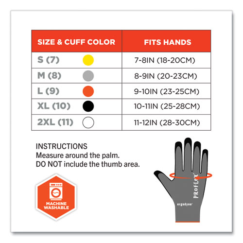 Picture of ProFlex 7043 ANSI A4 Nitrile Coated CR Gloves, EN388: 4X42D, 9" Long, Small, Gray, 12 Pairs
