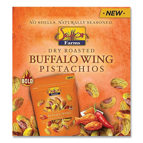 Picture of Buffalo Pistachios, Buffalo Wing, 2.5 oz Bag, 8/Carton