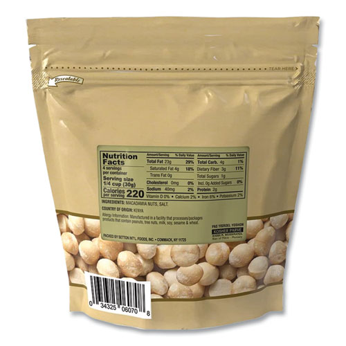 Picture of Macadamia Nuts, Dry Roasted, Salted, 4 oz Bag, 12/Carton