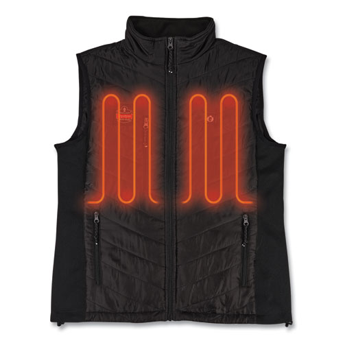 Picture of N-Ferno 6495 Rechargeable Heated Vest with Battery Power Bank, Fleece/Polyester, 2X-Large, Black