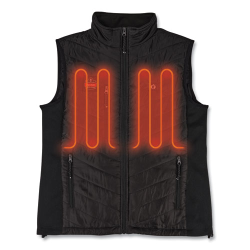 Picture of N-Ferno 6495 Rechargeable Heated Vest with Batter Power Bank, Fleece/Polyester, Medium, Black
