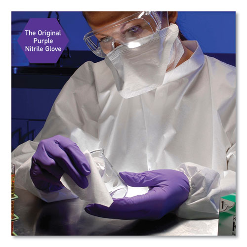 Picture of PURPLE NITRILE Exam Gloves, 242 mm Length, Small, Purple, 100/Box