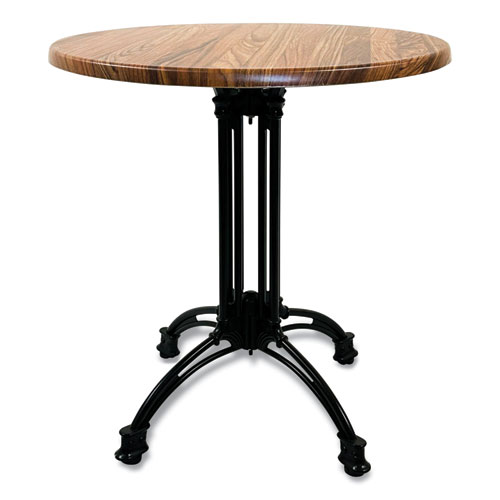 Picture of Topalit Tables, Round, 36" dia x 29"h, Teak Top, Black Aluminum Base/Legs