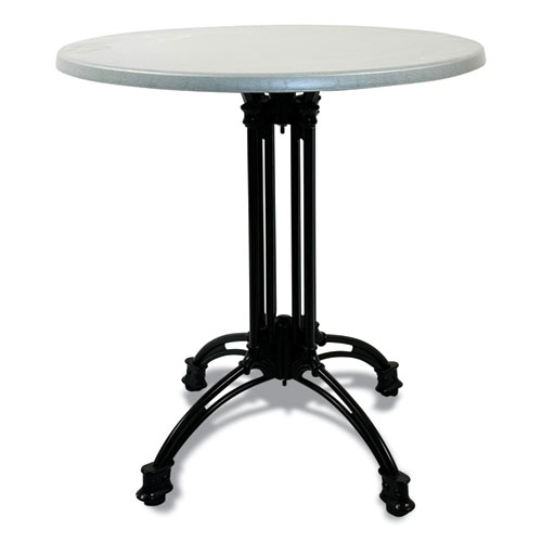 Picture of Topalit Tables, Round, 36" dia x 29"h, Silver Top, Black Aluminum Base/Legs