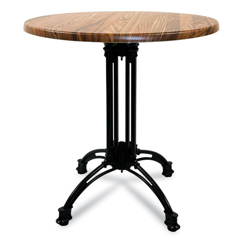 Picture of Topalit Tables, Round, 36" dia x 29"h, Teak Top, Black Iron Base/Legs