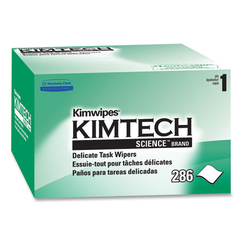 Picture of Kimwipes, Delicate Task Wipers, 1-Ply, 4.4 x 8.4, Unscented, White, 286/Box, 60 Boxes/Carton