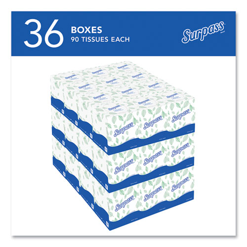 Picture of Facial Tissue for Business, 2-Ply, White, Pop-Up Box, 90/Box, 36 Boxes/Carton