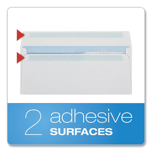 Picture of Double Window Redi-Seal Security-Tinted Envelope, #10, Commercial Flap, Redi-Seal Adhesive Closure, 4.13 x 9.5, White, 500/BX