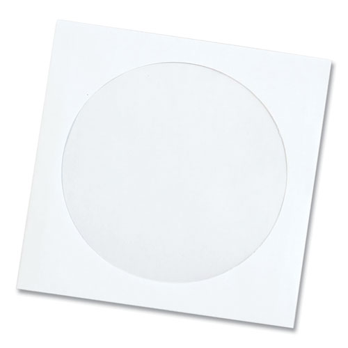 Picture of CD/DVD Sleeves, 1 Disc Capacity, White, 100/Box