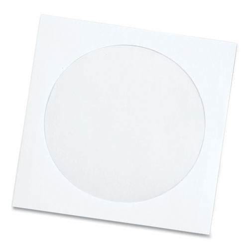 Picture of CD/DVD Sleeves, 1 Disc Capacity, White, 100/Box