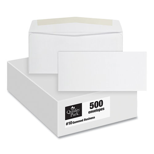 Picture of Business Envelope, #10, Commercial Flap, Side Seam, Gummed Closure, 24 lb Bond Weight Paper, 4.13 x 9.5, White, 500/Box