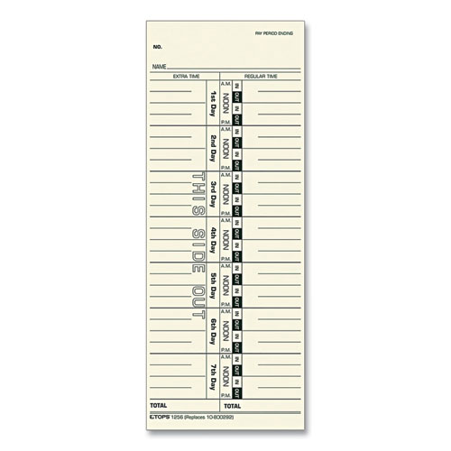 Picture of Time Clock Cards, Replacement for 10-800292, One Side, 3.5 x 9, 500/Box