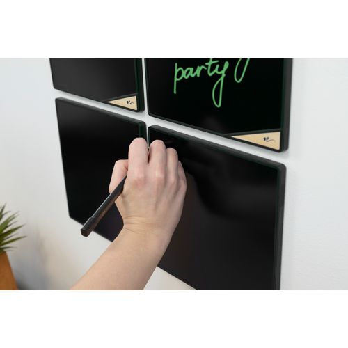 Picture of VersaTiles Memo Board, 8.25" x 8.25", Black Surface, Black Plastic Frame