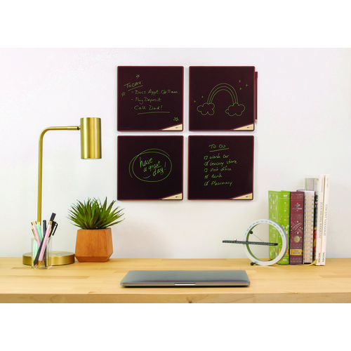 Picture of VersaTiles Memo Board, 8.25" x 8.25", Black Surface, Red Plastic Frame