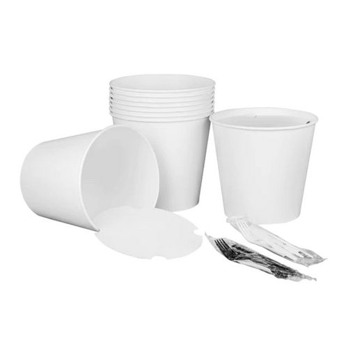 Picture of Food Bucket with Lid, 170 oz, 8.9" Dia x 8.36"h, White, Paper, 150/Carton