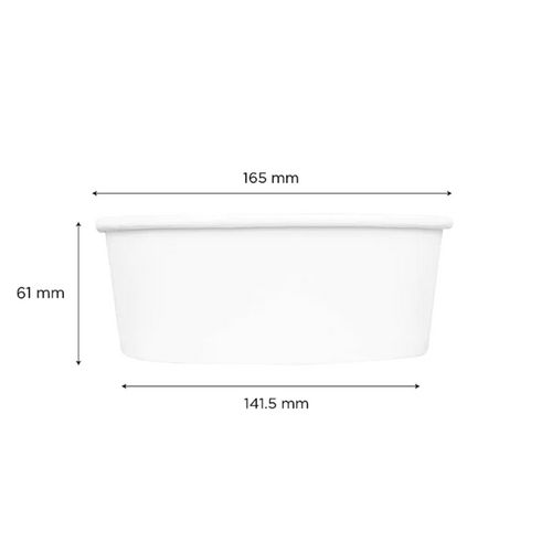 Picture of Food Bucket, 32 oz, 6.5" Dia x 2.4"h, White, Paper, 360/Carton