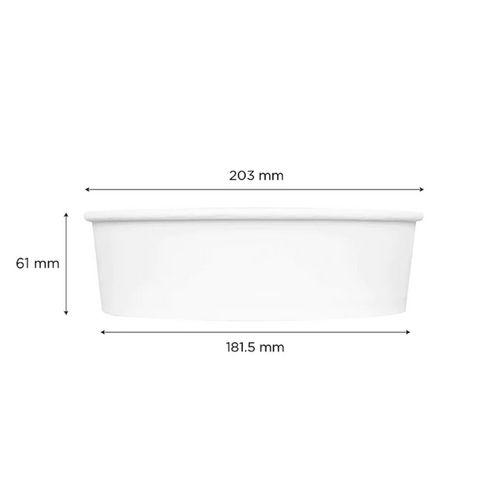 Picture of Food Bucket, 48 oz, 7.99" Dia x 2.4"h, White, Paper, 270/Carton