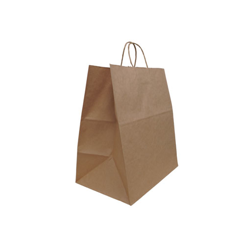 Picture of Take Out Twist Handle Bag, Natural Twisted-Paper Handles, 12" x 9" x 15.75", Natural, 200/Carton