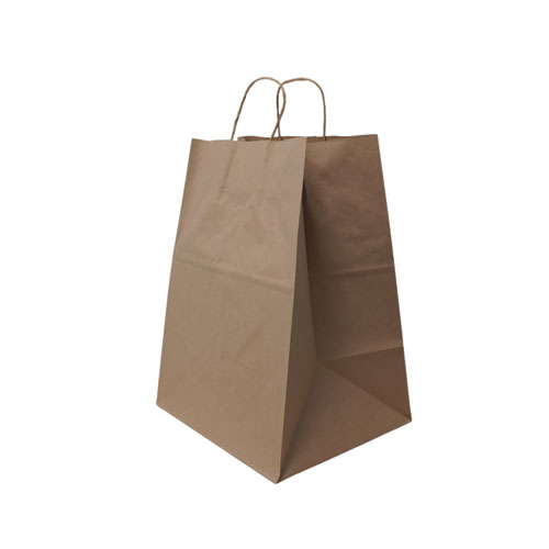 Picture of Take Out Twist Handle Bag, Natural Twisted-Paper Handles, 12" x 9" x 15.75", Natural, 200/Carton