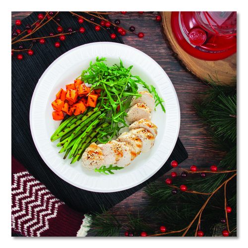 Picture of Quiet Classic Laminated Foam Dinnerware, Plate, 10" dia, White, 500/Carton