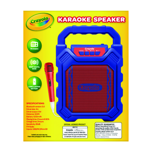 Picture of Karaoke Speaker, Bluetooth, Blue/Red