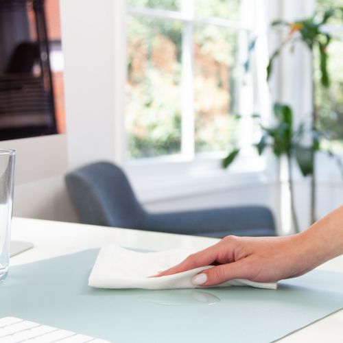 Picture of Vegan Leather Desk Pads, 23.6" x 13.7", Light Blue