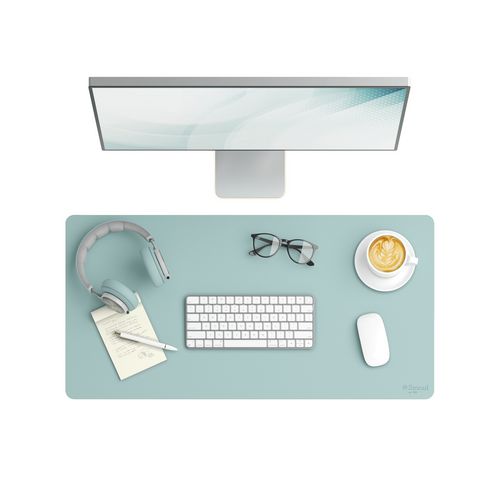 Picture of Vegan Leather Desk Pads, 31.5" x 15.7", Light Blue