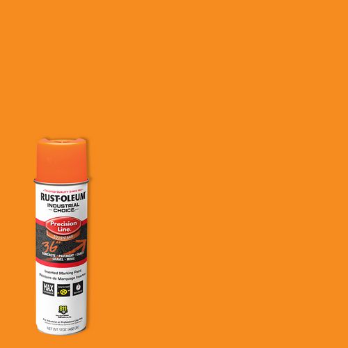 Picture of Industrial Choice Precision Line Marking Paint, Flat Fluorescent Orange, 17 oz Aerosol Can, 12/Carton