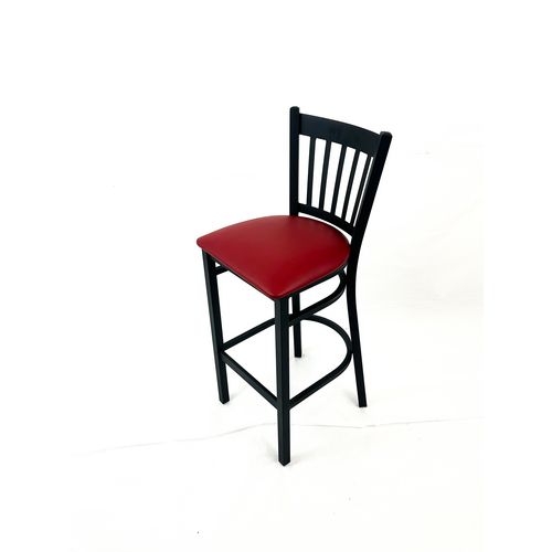 Picture of Cobra Series Barstool, Supports Up to 300 lb, 28.5" Seat Height, Burgundy Seat, Black Back, Black Base