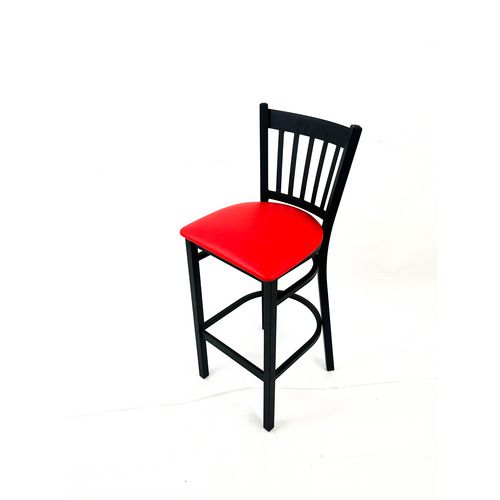 Picture of Cobra Series Barstool, Supports Up to 300 lb, 28.5" Seat Height, Red Seat, Black Back, Black Base