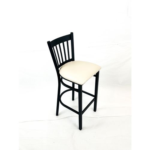 Picture of Cobra Series Barstool, Supports Up to 300 lbs, 28.5" Seat Height, Cream Seat, Black Back, Black Base