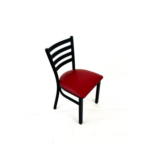 Picture of White Horse Series Side Chairs, Supports Up to 300 lb, 18" Seat Height, Burgundy Seat, Black Back, Black Base