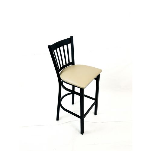 Picture of Cobra Series Barstool, Supports Up to 300 lb, 28.5" Seat Height, Taupe Seat, Black Back, Black Base