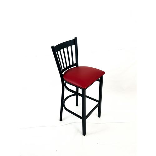 Picture of Cobra Series Barstool, Supports Up to 300 lb, 28.5" Seat Height, Burgundy Seat, Black Back, Black Base