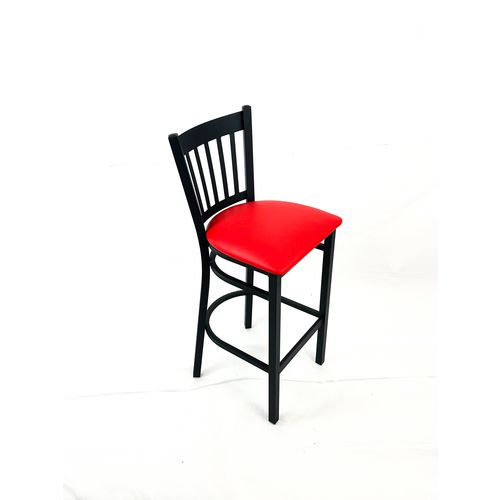 Picture of Cobra Series Barstool, Supports Up to 300 lb, 28.5" Seat Height, Red Seat, Black Back, Black Base