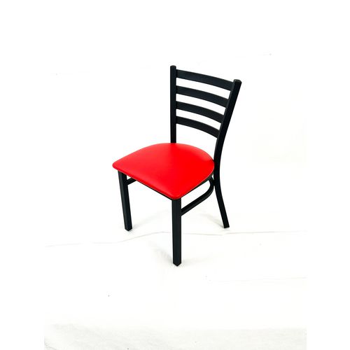 Picture of White Horse Series Side Chairs, Supports Up to 300 lb, 18" Seat Height, Red Seat, Black Back, Black Base
