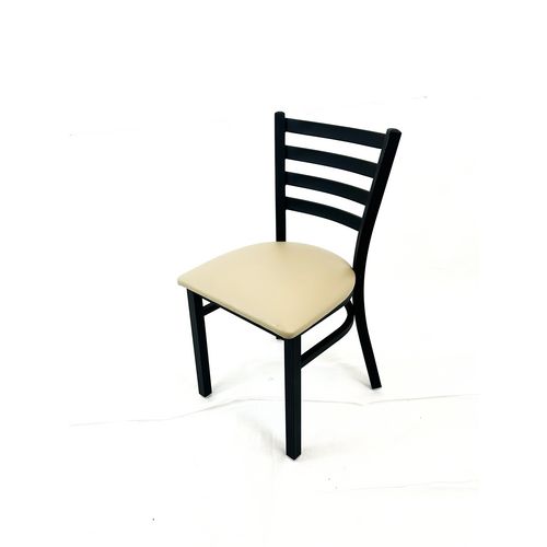 Picture of White Horse Series Side Chairs, Supports Up to 300 lb, 18" Seat Height, Taupe Seat, Black Back, Black Base
