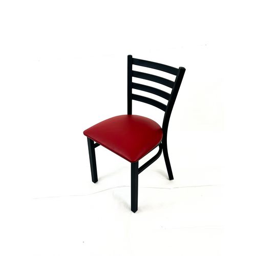 Picture of White Horse Series Side Chairs, Supports Up to 300 lb, 18" Seat Height, Burgundy Seat, Black Back, Black Base