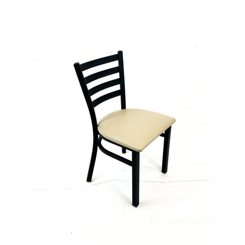 Picture of White Horse Series Side Chairs, Supports Up to 300 lb, 18" Seat Height, Taupe Seat, Black Back, Black Base