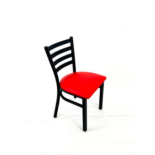 Picture of White Horse Series Side Chairs, Supports Up to 300 lb, 18" Seat Height, Red Seat, Black Back, Black Base