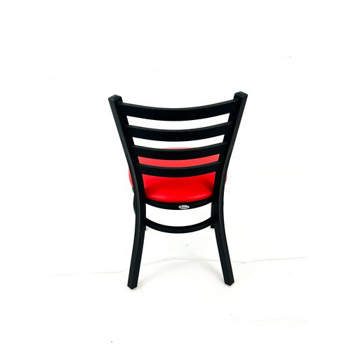 Picture of White Horse Series Side Chairs, Supports Up to 300 lb, 18" Seat Height, Red Seat, Black Back, Black Base