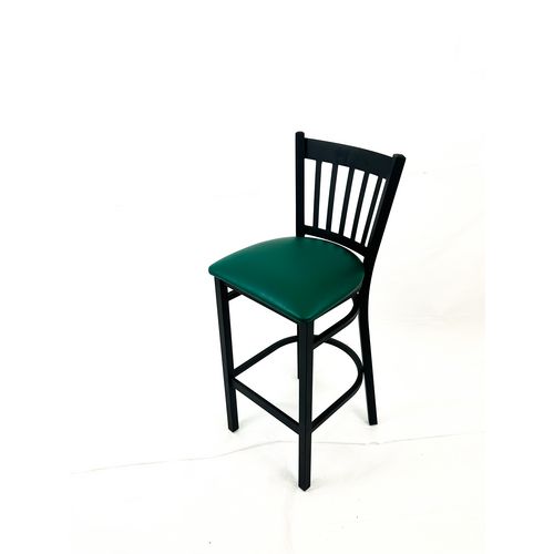 Picture of Cobra Series Barstool, Supports Up to 300 lbs, 28.5" Seat Height, Green Seat, Black Back, Black Base