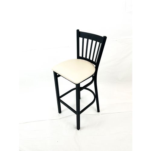 Picture of Cobra Series Barstool, Supports Up to 300 lbs, 28.5" Seat Height, Cream Seat, Black Back, Black Base