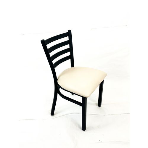 Picture of White Horse Series Side Chairs, Supports Up to 300 lb, 18" Seat Height, Cream Seat, Black Back, Black Base