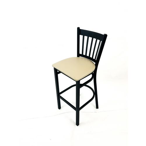 Picture of Cobra Series Barstool, Supports Up to 300 lb, 28.5" Seat Height, Taupe Seat, Black Back, Black Base